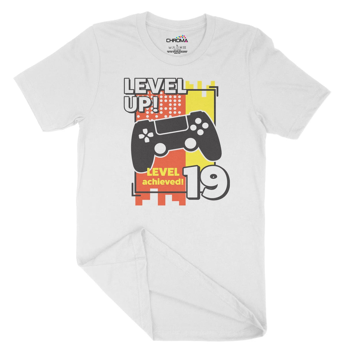 Level Up 19 Gamer Unisex Adult T-Shirt | Quality Slogan Clothing Chroma Clothing