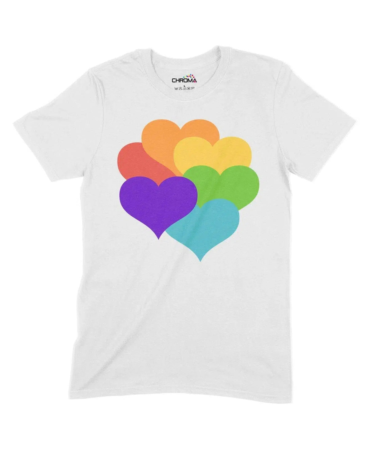 Lgbtq Hearts Unisex Adult T-Shirt Chroma Clothing