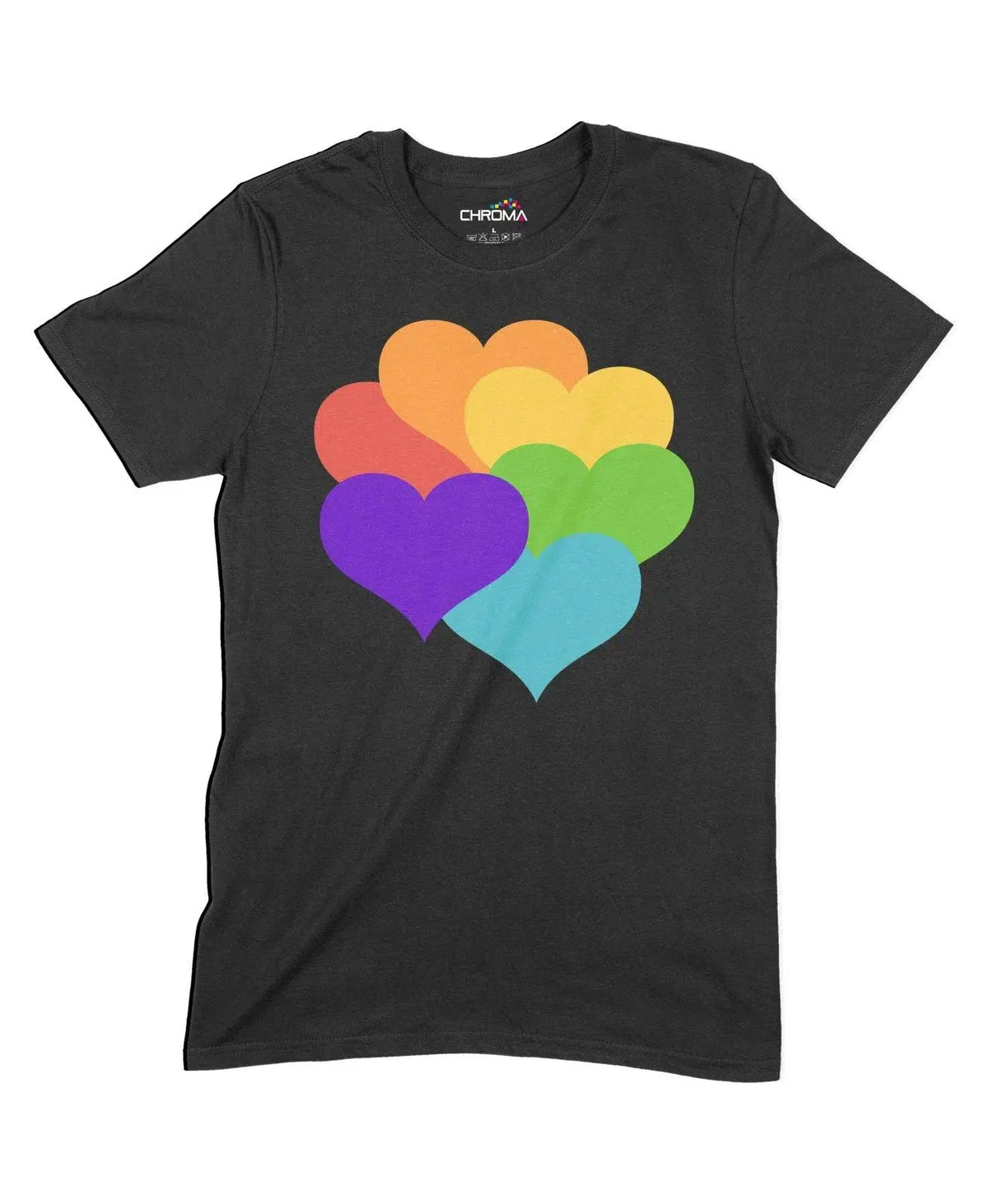 Lgbtq Hearts Unisex Adult T-Shirt Chroma Clothing