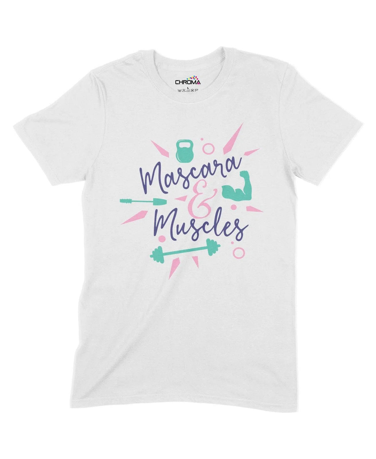 Mascara Muscles Unisex Adult T-Shirt Chroma Clothing