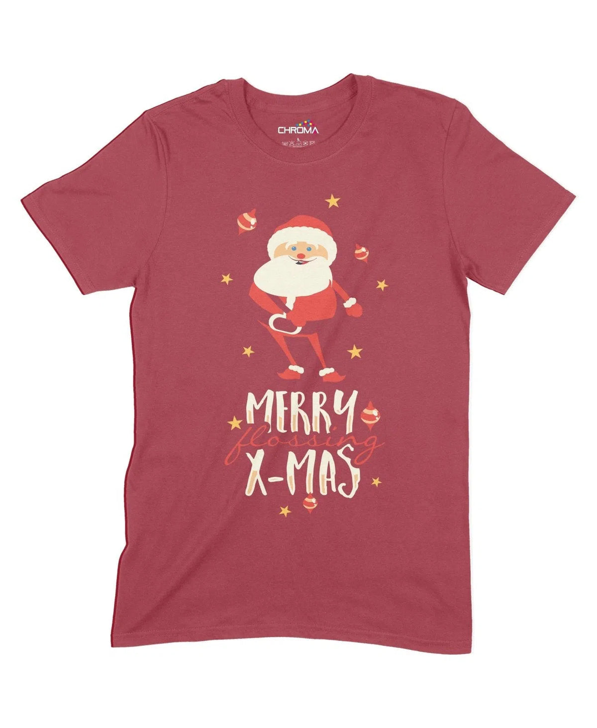 Merry Flossing Christmas Unisex Adult T-Shirt Chroma Clothing