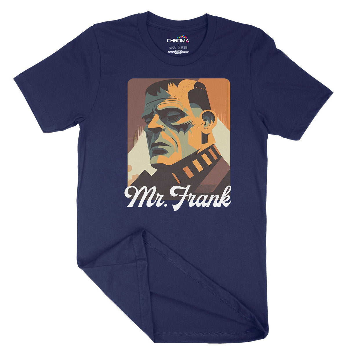 Mr Frank. Frankenstein Unisex Adult T-Shirt | Premium Halloween Clothi Chroma Clothing