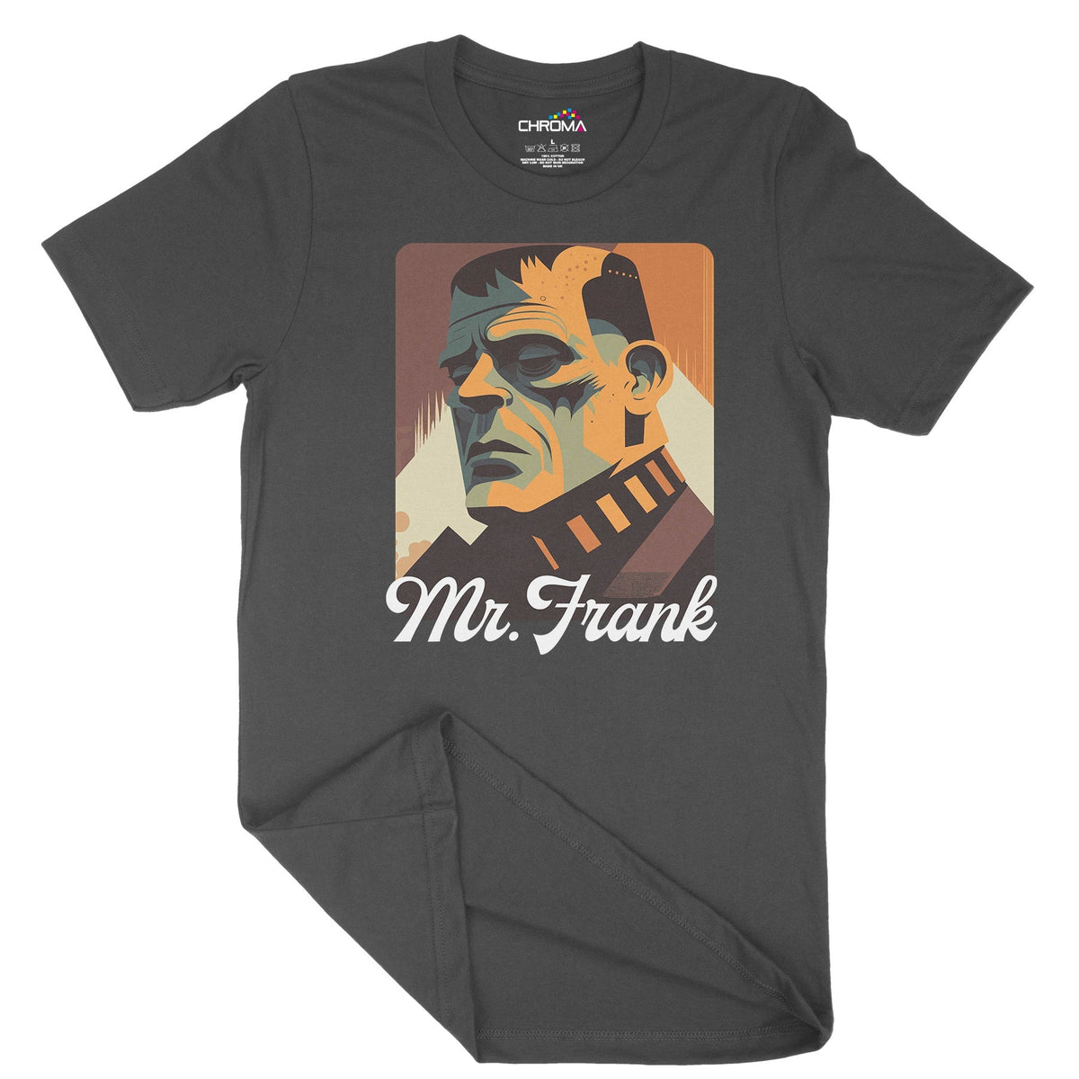 Mr Frank. Frankenstein Unisex Adult T-Shirt | Premium Halloween Clothi Chroma Clothing