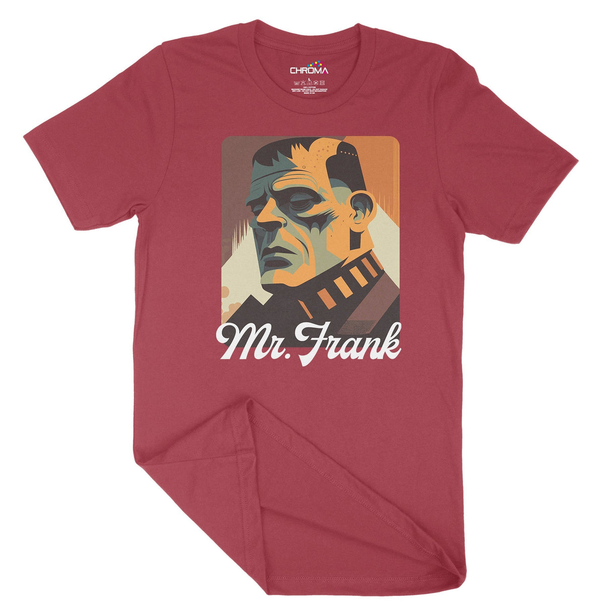 Mr Frank. Frankenstein Unisex Adult T-Shirt | Premium Halloween Clothi Chroma Clothing