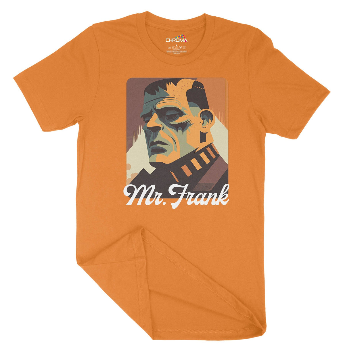 Mr Frank. Frankenstein Unisex Adult T-Shirt | Premium Halloween Clothi Chroma Clothing