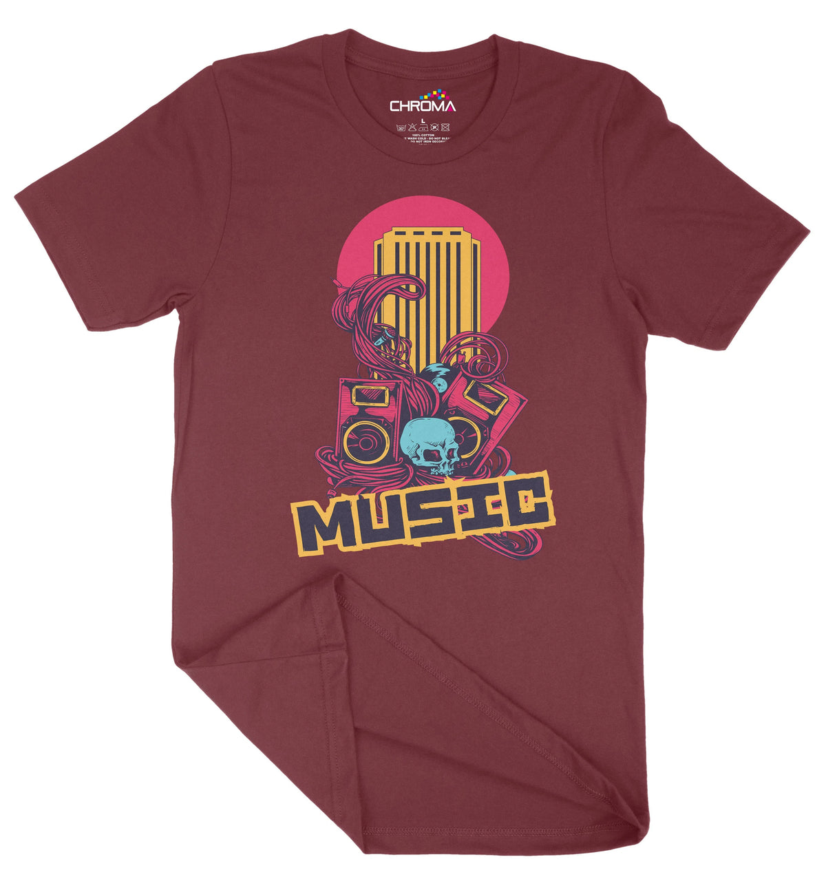Music Vector Unisex Adult T-Shirt | Premium Quality Streetwear Chroma Clothing