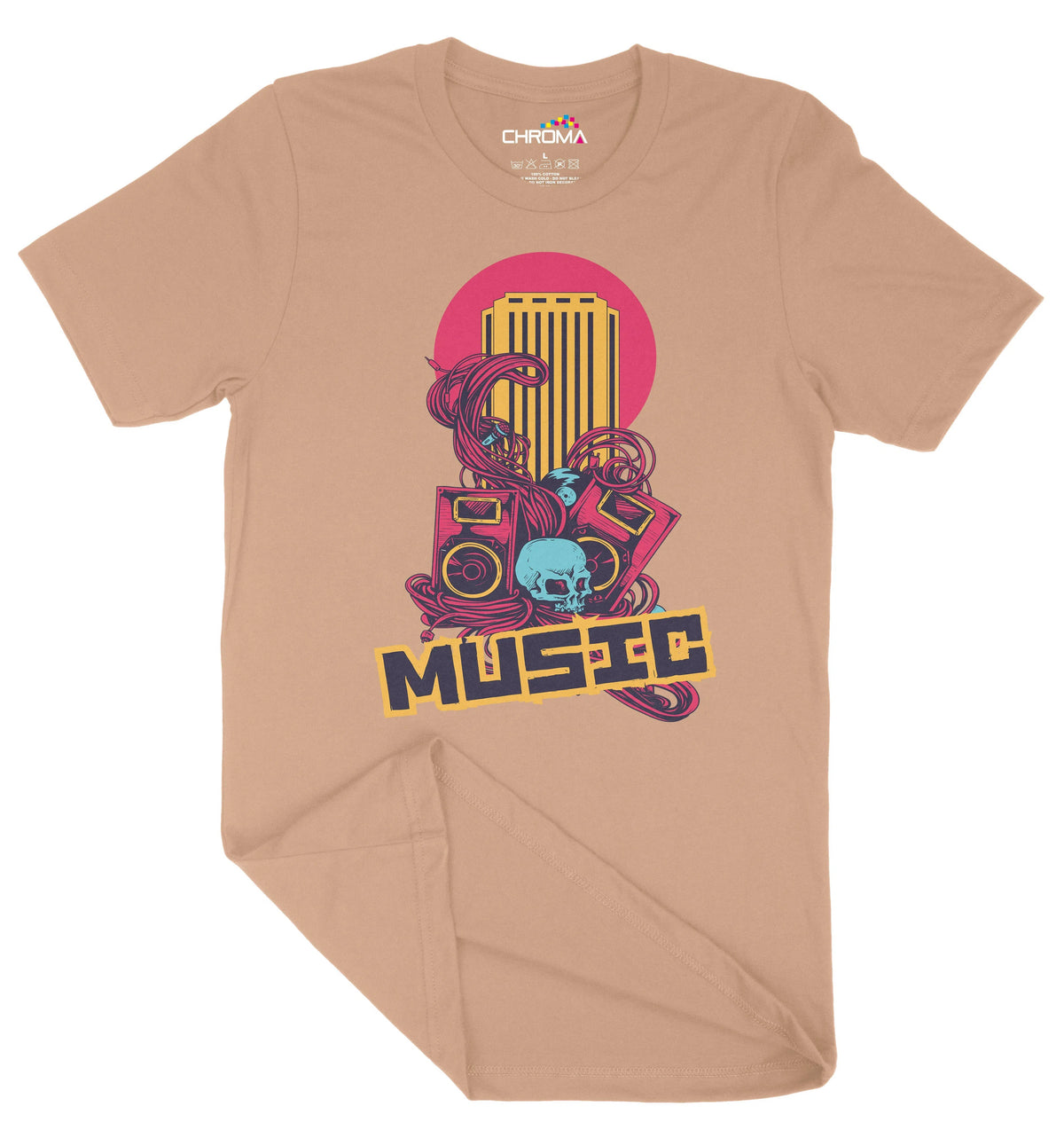 Music Vector Unisex Adult T-Shirt | Premium Quality Streetwear Chroma Clothing