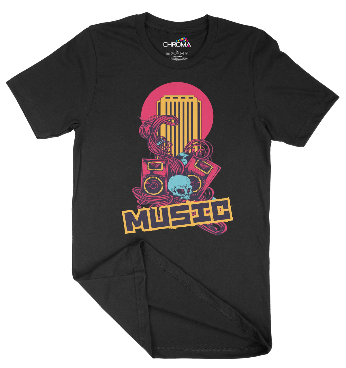 Music Vector Unisex Adult T-Shirt | Premium Quality Streetwear Chroma Clothing