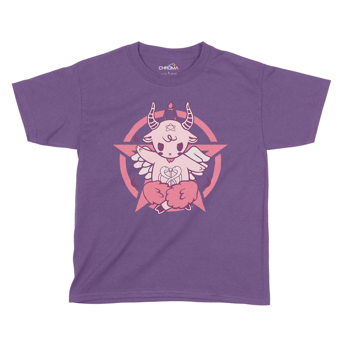 Pentagram Goat Halloween Kids T-Shirt | Premium Halloween Clothing Chroma Clothing