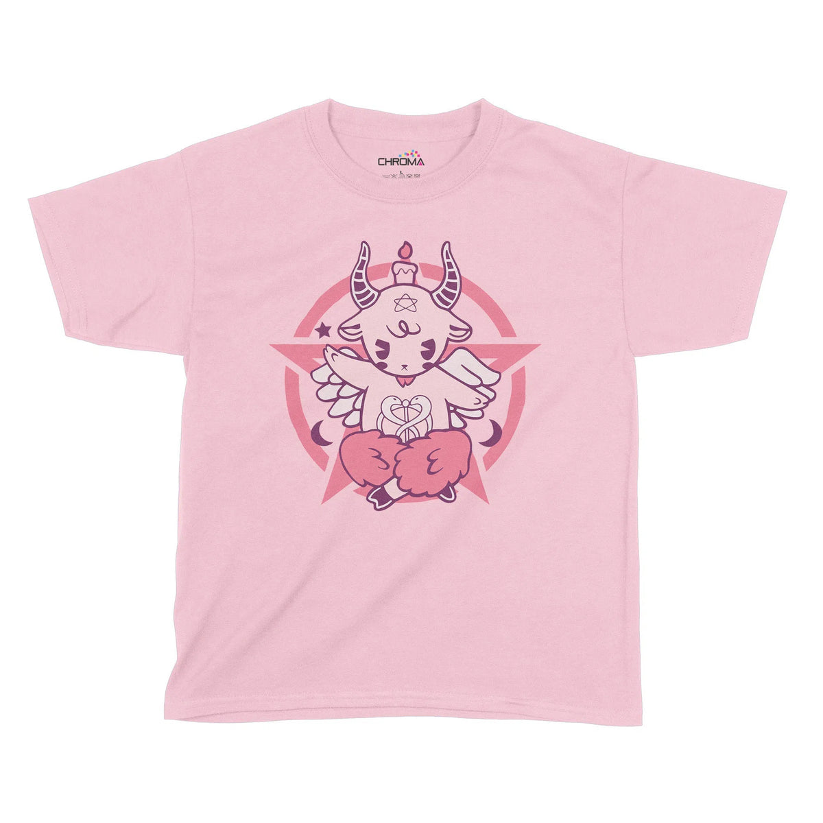 Pentagram Goat Halloween Kids T-Shirt | Premium Halloween Clothing Chroma Clothing