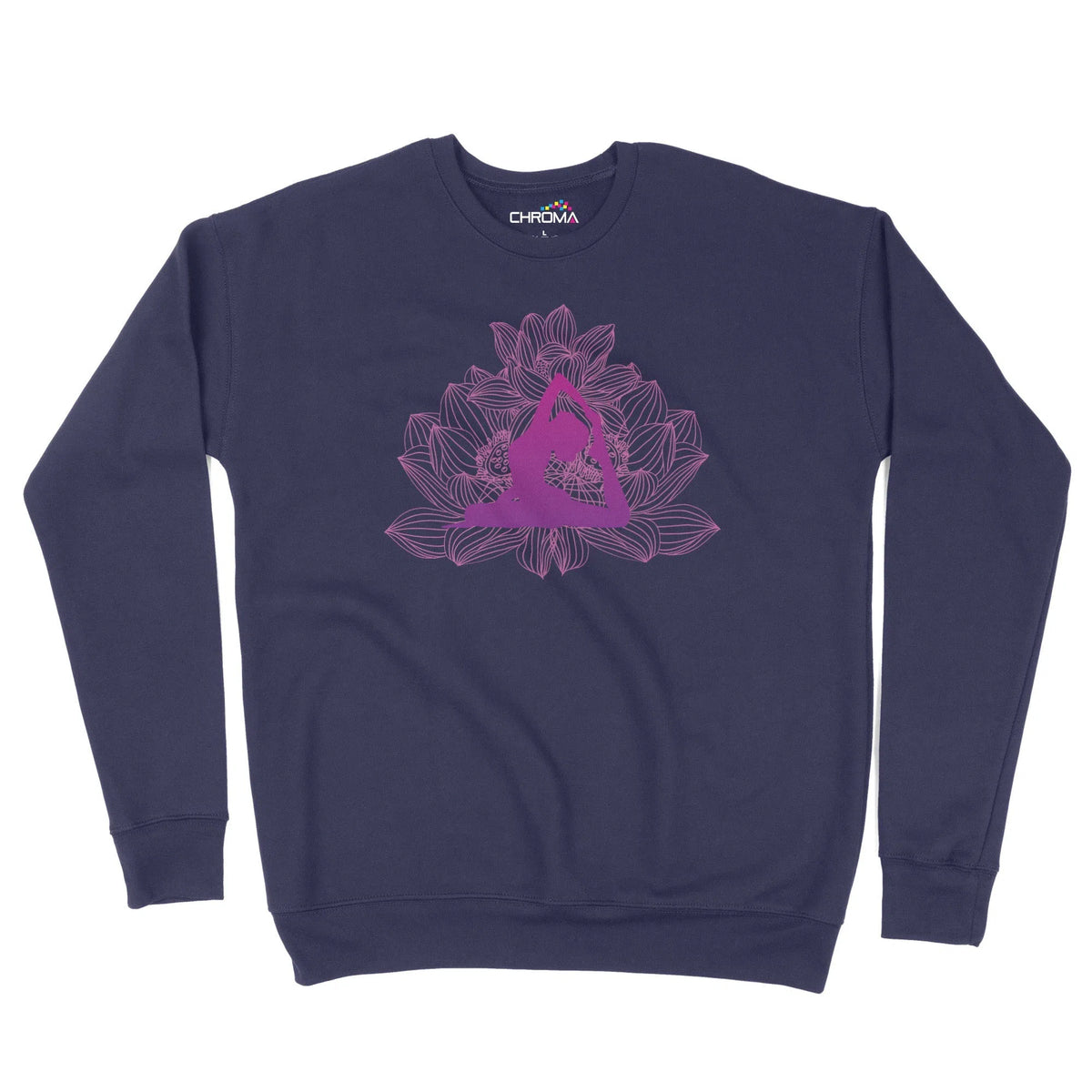 Pink Lotus Unisex Adult Sweatshirt Chroma Clothing