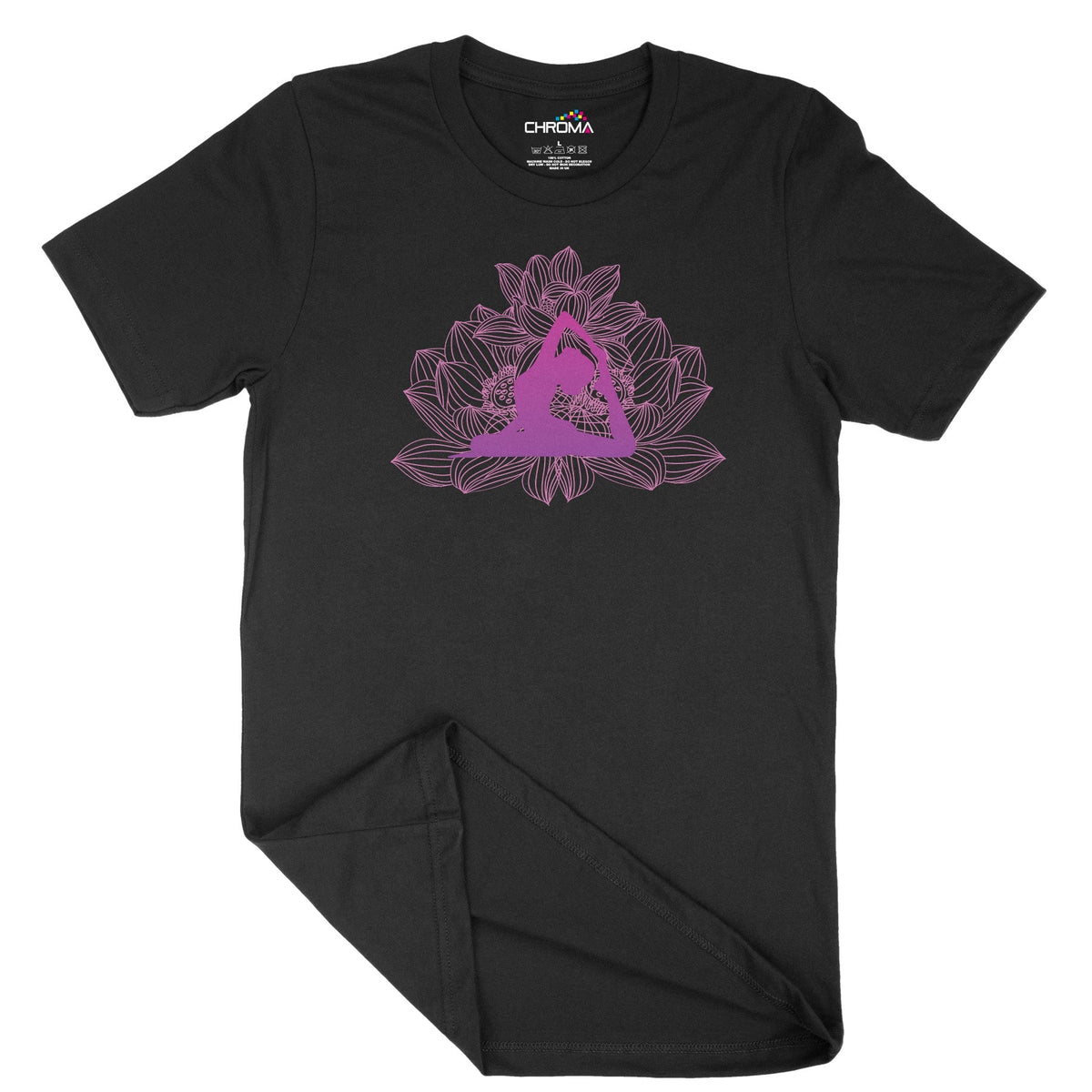 Pink Lotus Yoga Unisex Adult T-Shirt Chroma Clothing