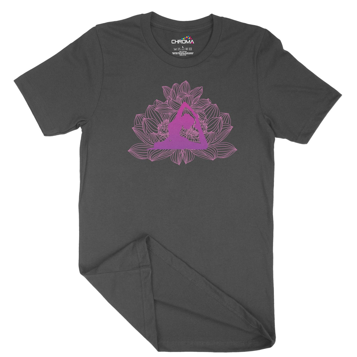 Pink Lotus Yoga Unisex Adult T-Shirt Chroma Clothing