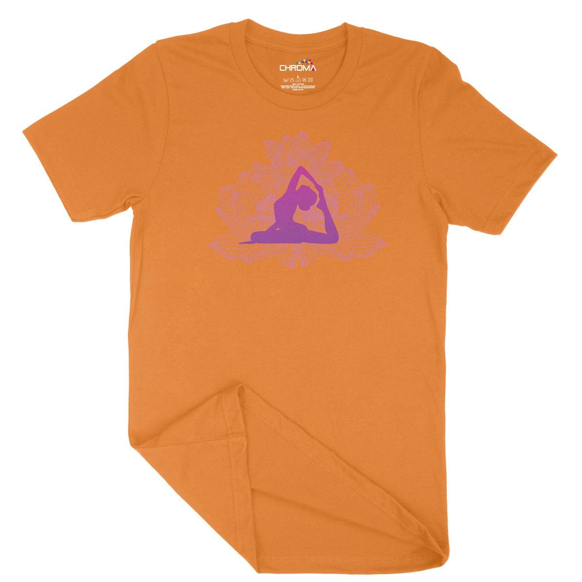 Pink Lotus Yoga Unisex Adult T-Shirt Chroma Clothing