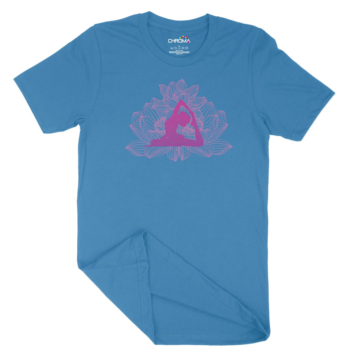 Pink Lotus Yoga Unisex Adult T-Shirt Chroma Clothing