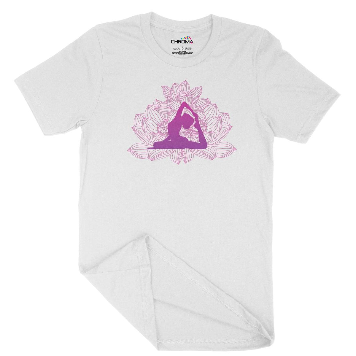 Pink Lotus Yoga Unisex Adult T-Shirt Chroma Clothing