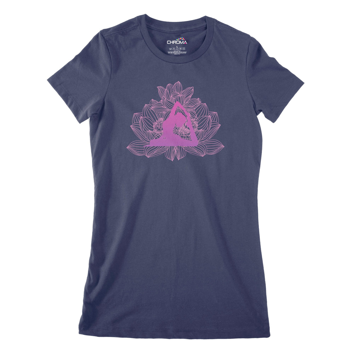 Pink Lotus Yoga Women's Classic Fitted T-Shirt Chroma Clothing