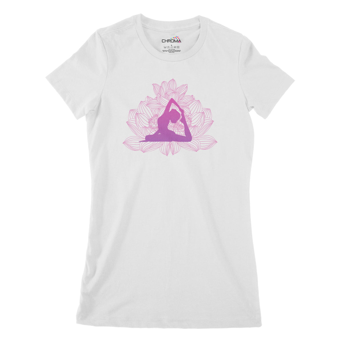 Pink Lotus Yoga Women's Classic Fitted T-Shirt Chroma Clothing