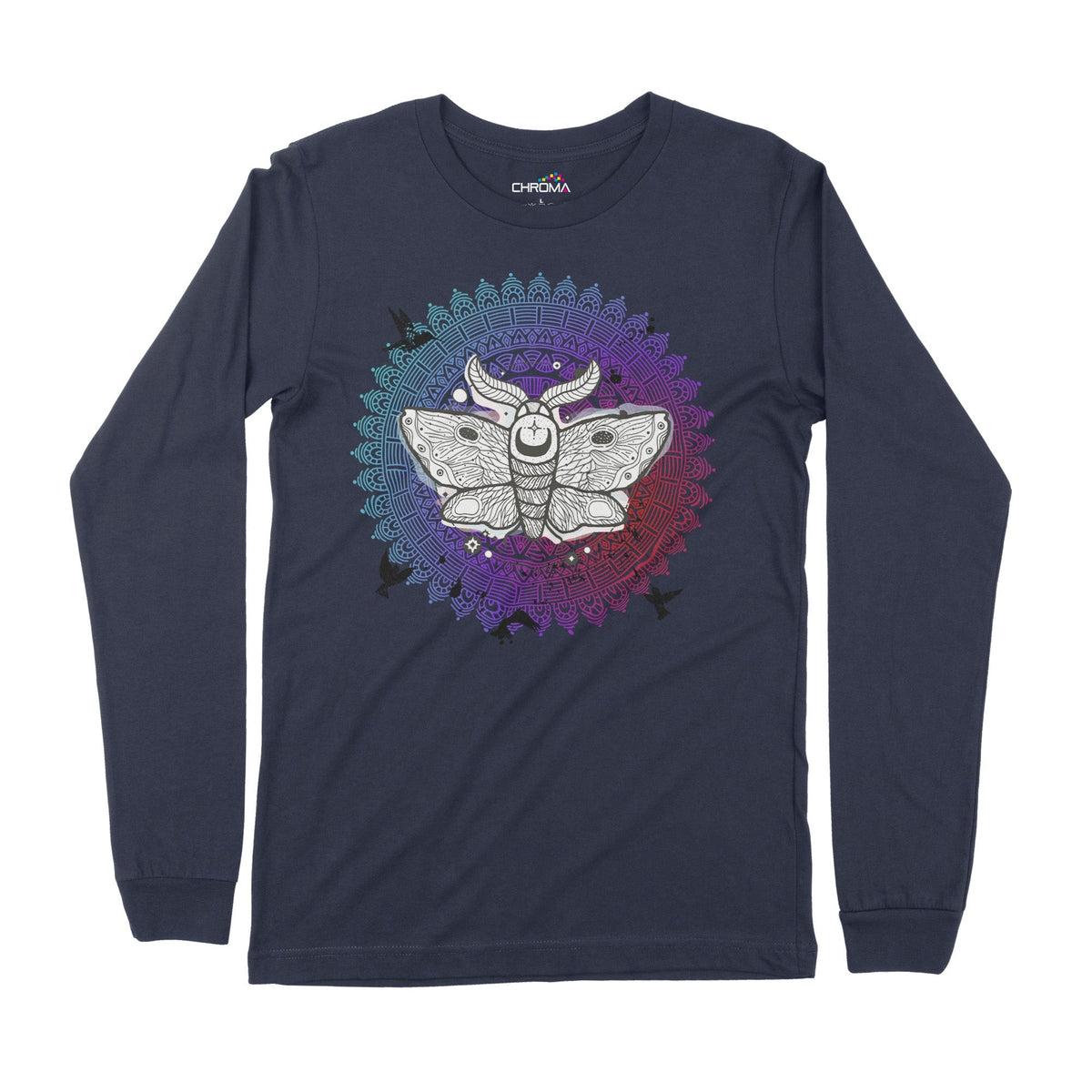 Psycedelic Moth | Long-Sleeve T-Shirt | Premium Quality Streetwear Chroma Clothing