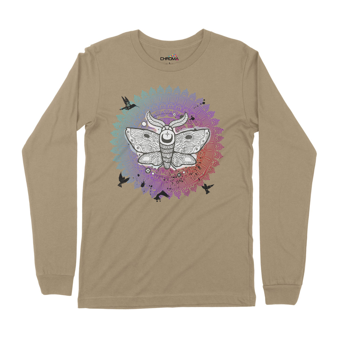 Psycedelic Moth | Long-Sleeve T-Shirt | Premium Quality Streetwear Chroma Clothing