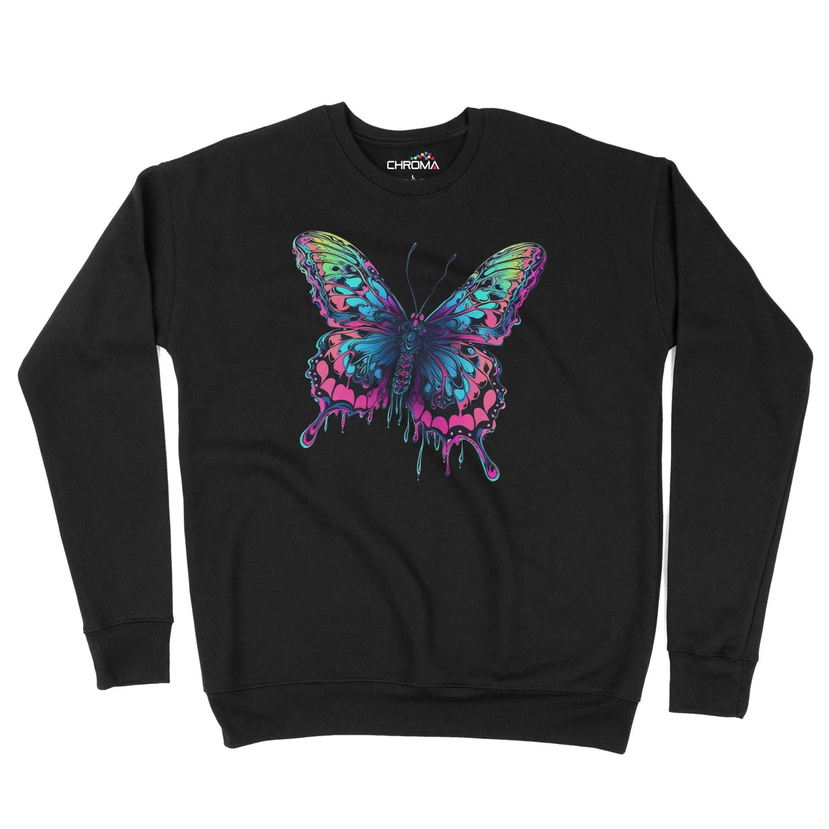 Psychedelic Butterfly Unisex Adult Sweatshirt Chroma Clothing