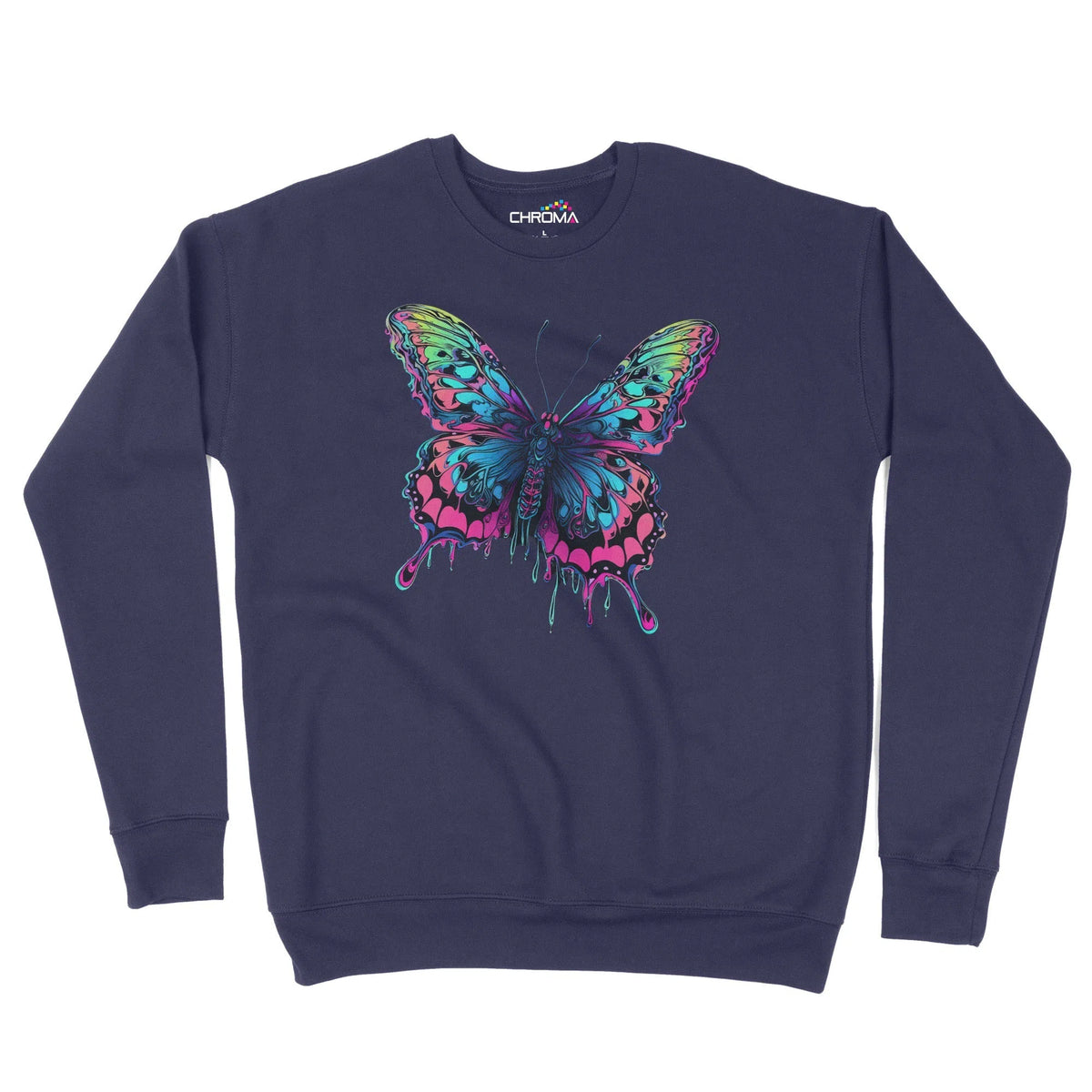 Psychedelic Butterfly Unisex Adult Sweatshirt Chroma Clothing