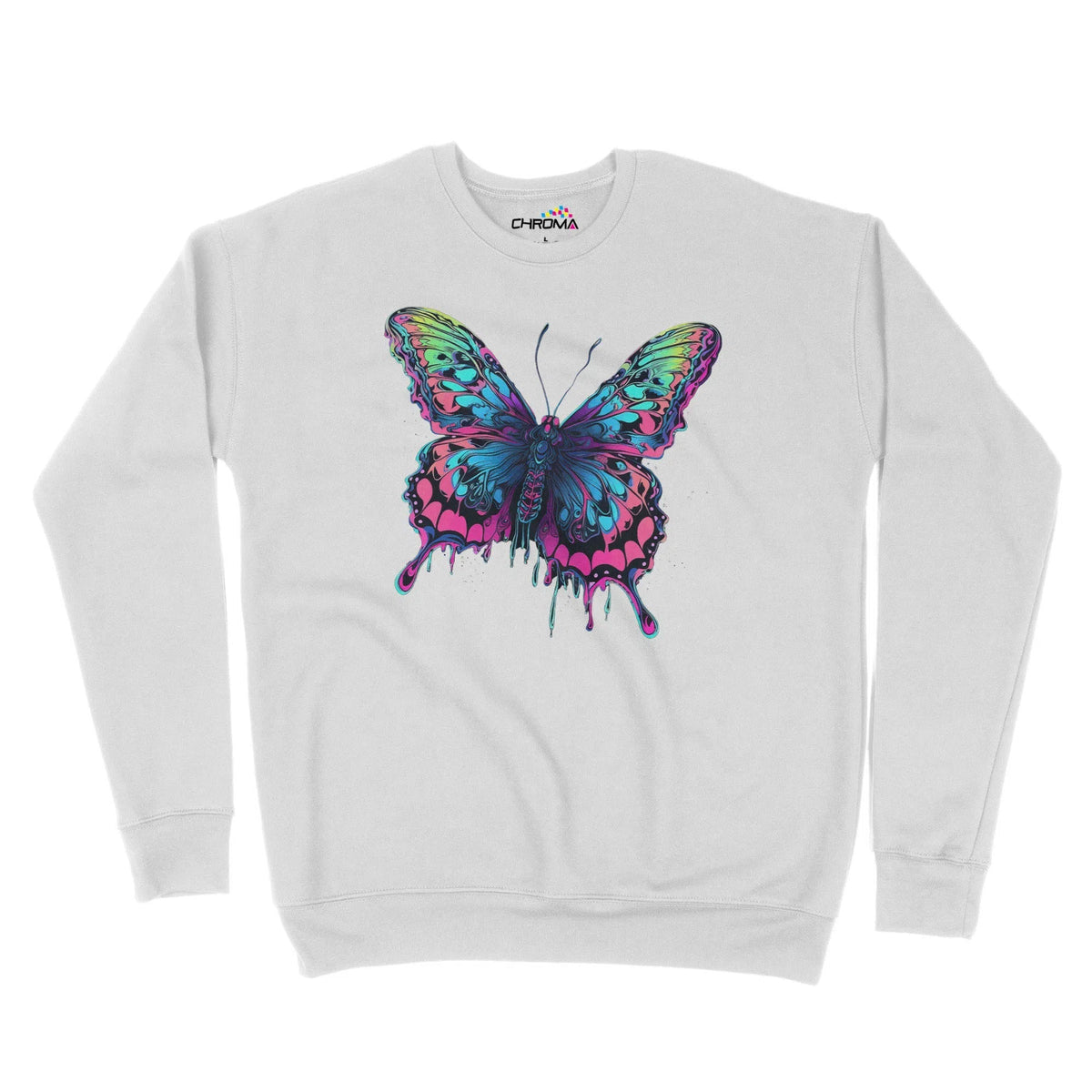 Psychedelic Butterfly Unisex Adult Sweatshirt Chroma Clothing