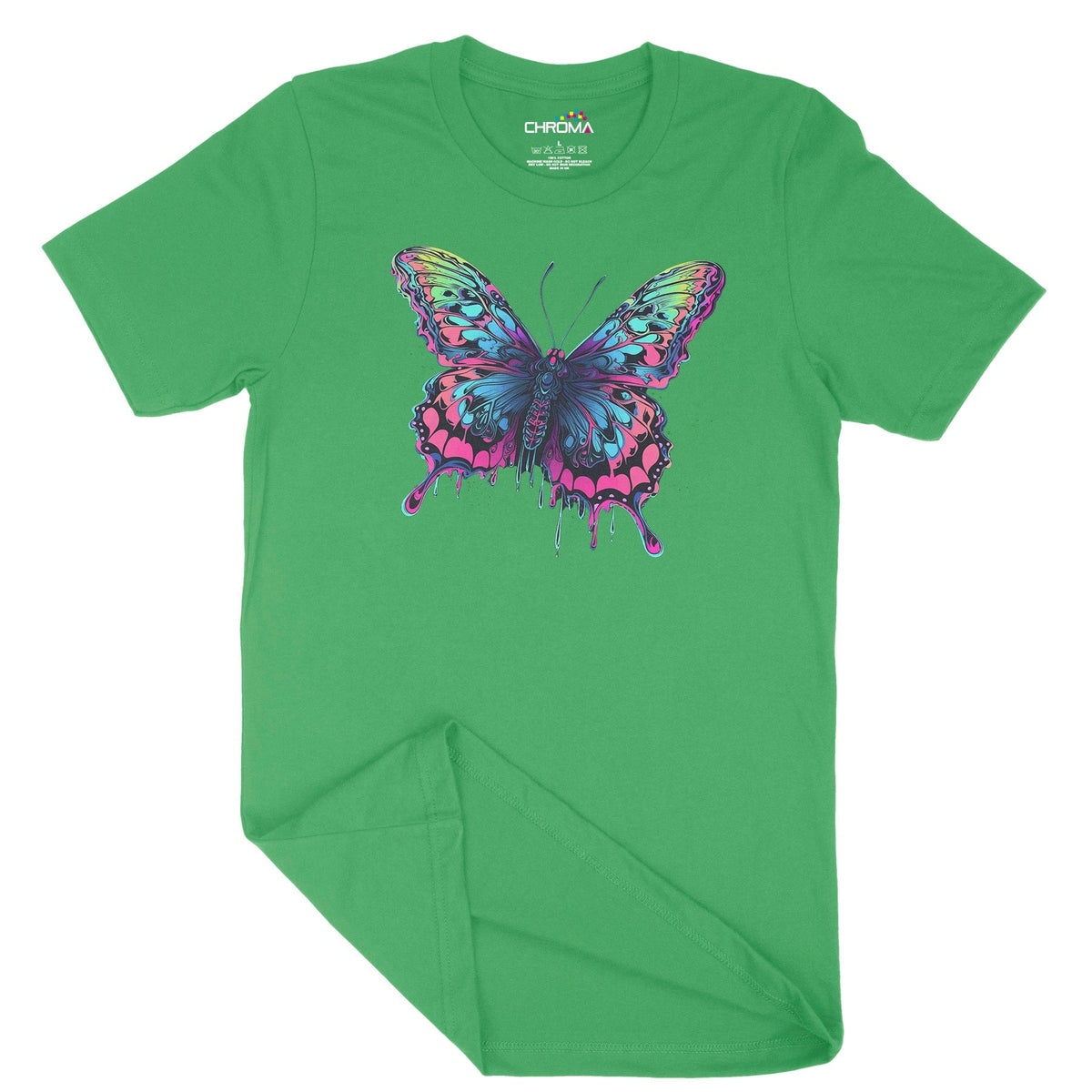 Psychedelic Butterfly Unisex Adult T-Shirt Chroma Clothing