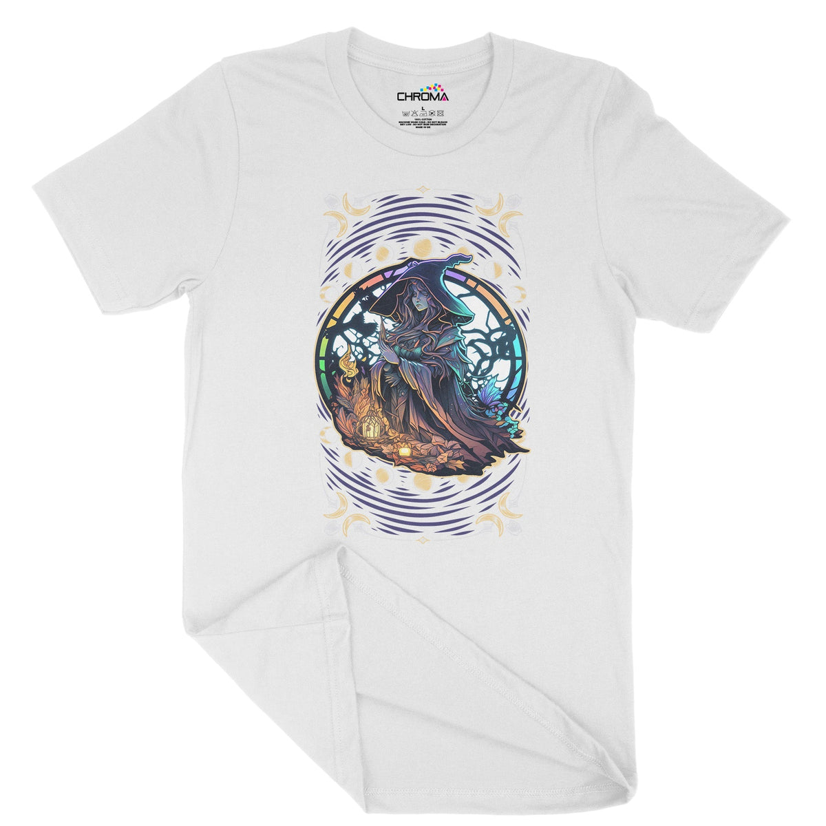 Psychedelic Wizard Unisex Adult T-Shirt Chroma Clothing