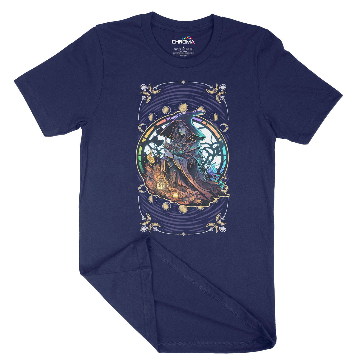 Psychedelic Wizard Unisex Adult T-Shirt Chroma Clothing