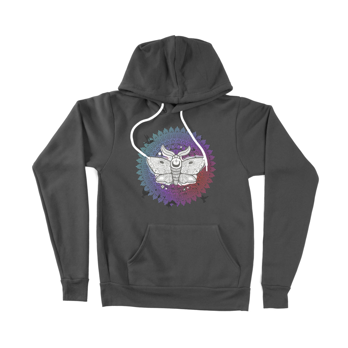 Psychodelic Moth Unisex Adult Pullover Hoodie Chroma Clothing