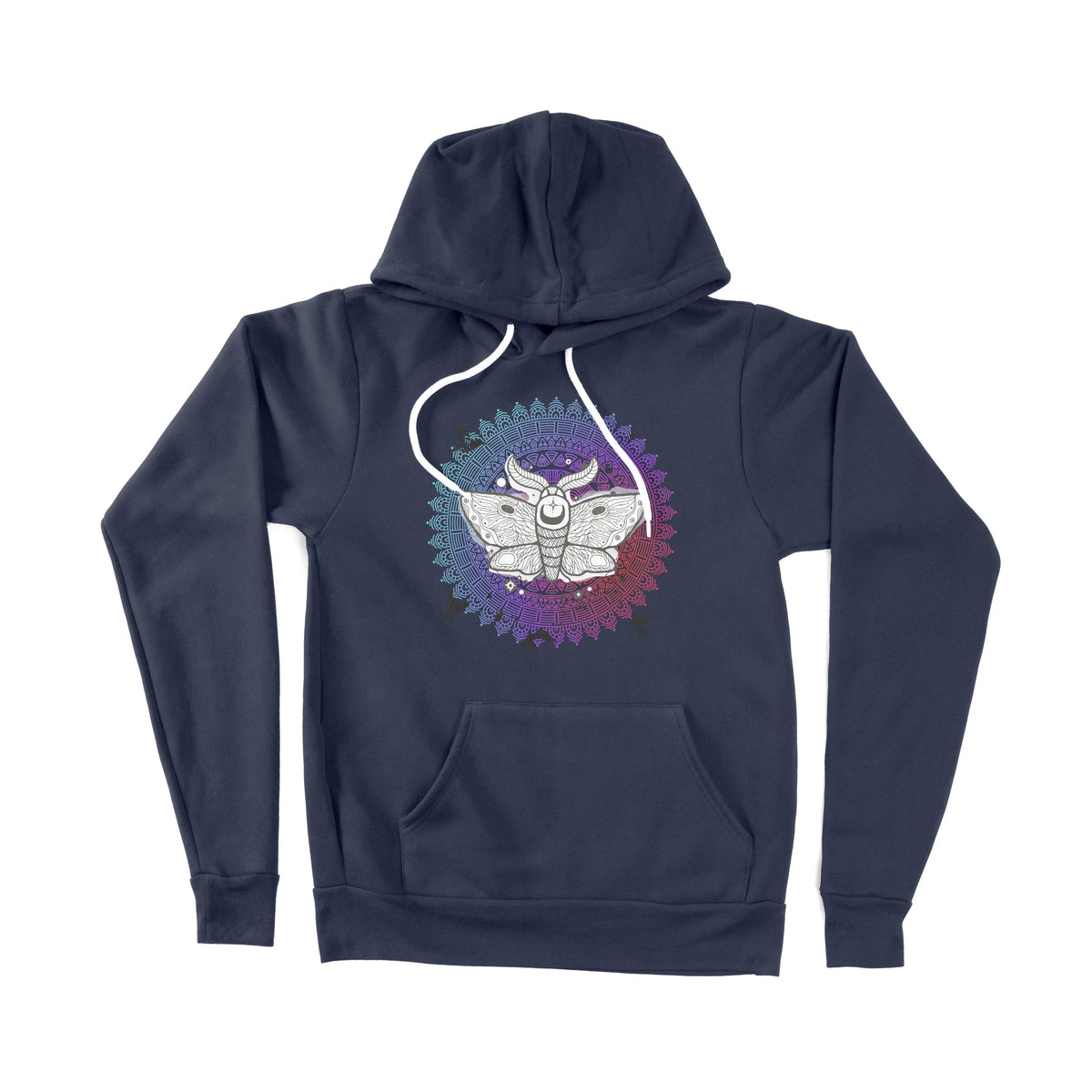 Psychodelic Moth Unisex Adult Pullover Hoodie Chroma Clothing