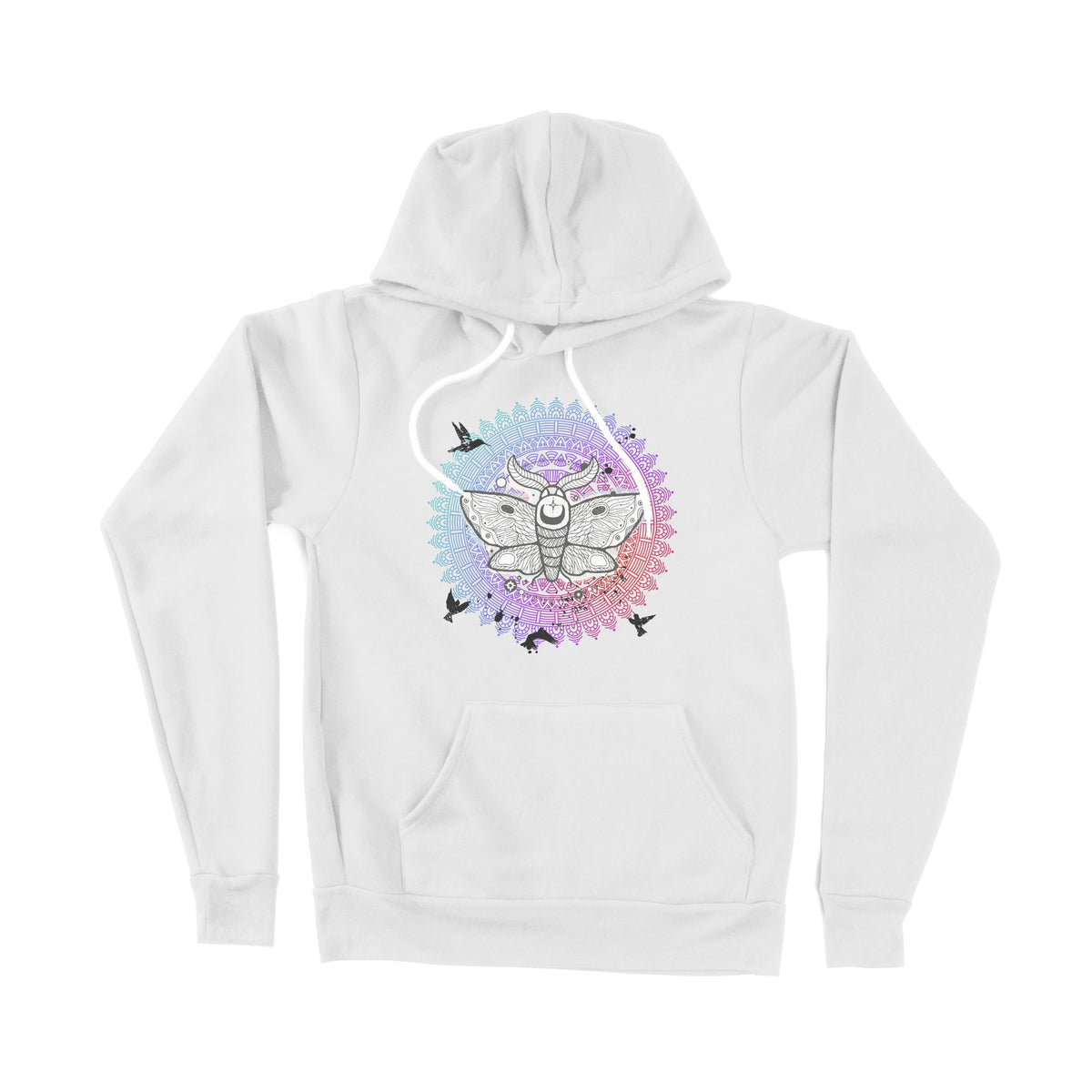 Psychodelic Moth Unisex Adult Pullover Hoodie Chroma Clothing