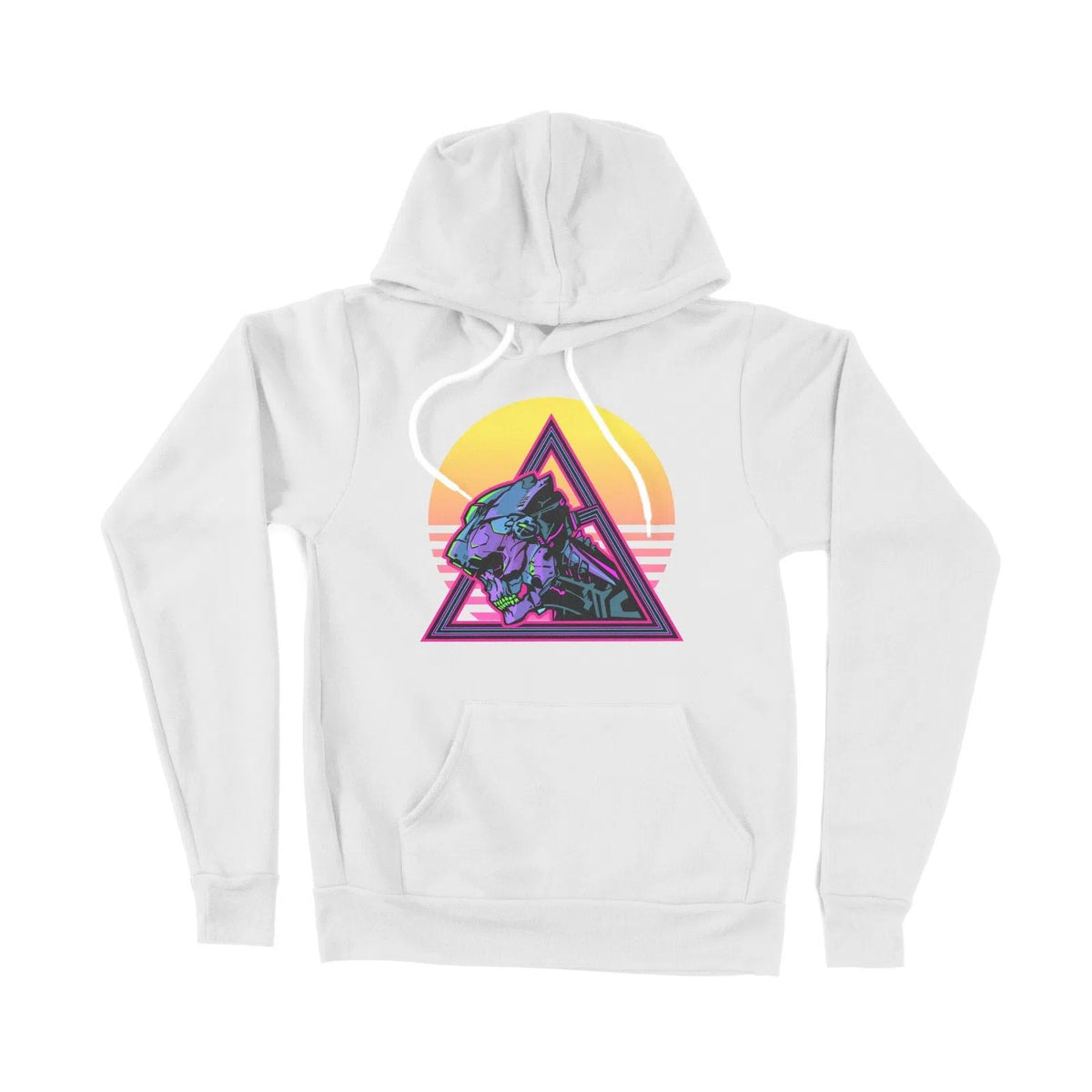 Robot Head Cyberpunk Sunset Unisex Adult Hoodie - Chroma