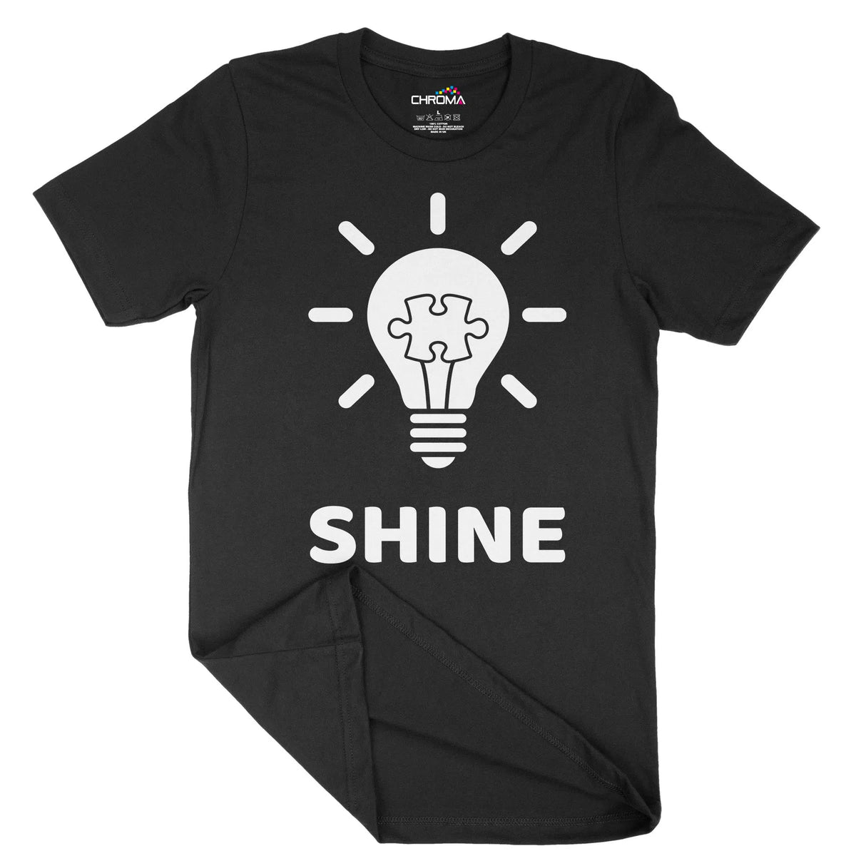 Shine Bright Jigsaw Piece Unisex Adult T-Shirt | Quality Slogan Clothi Chroma Clothing