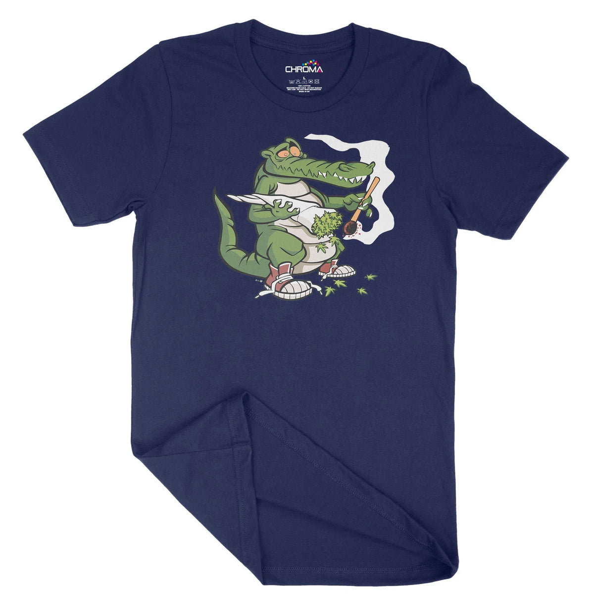 Smoking Croc Unisex Adult T-Shirt Chroma Clothing