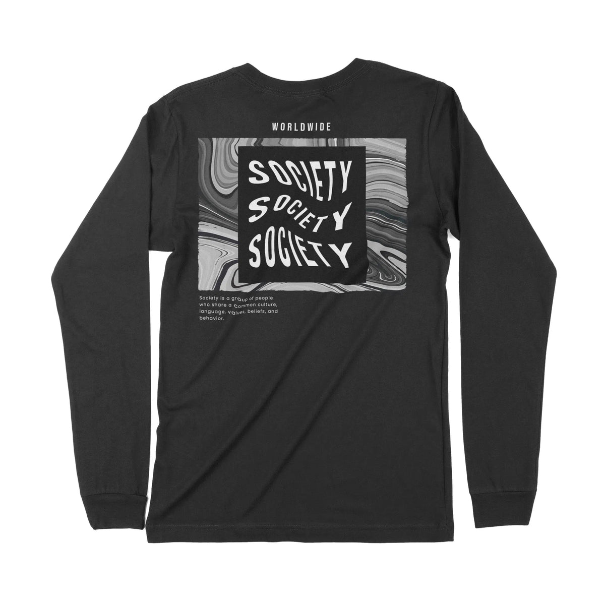 Society | Back Print | Long-Sleeve T-Shirt | Premium Quality Streetwea Chroma Clothing