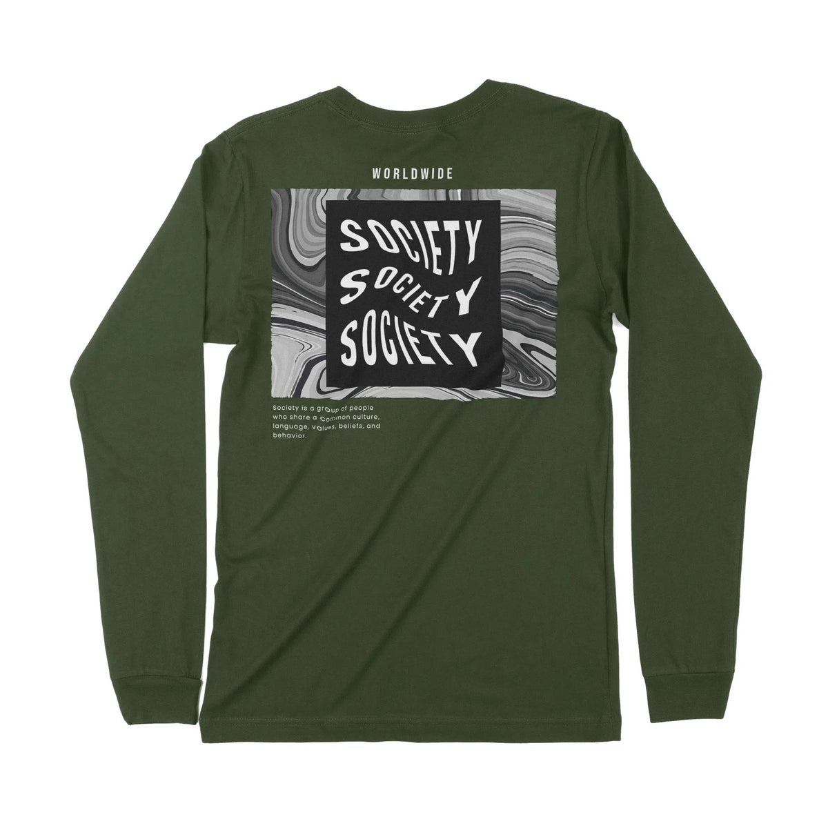 Society | Back Print | Long-Sleeve T-Shirt | Premium Quality Streetwea Chroma Clothing