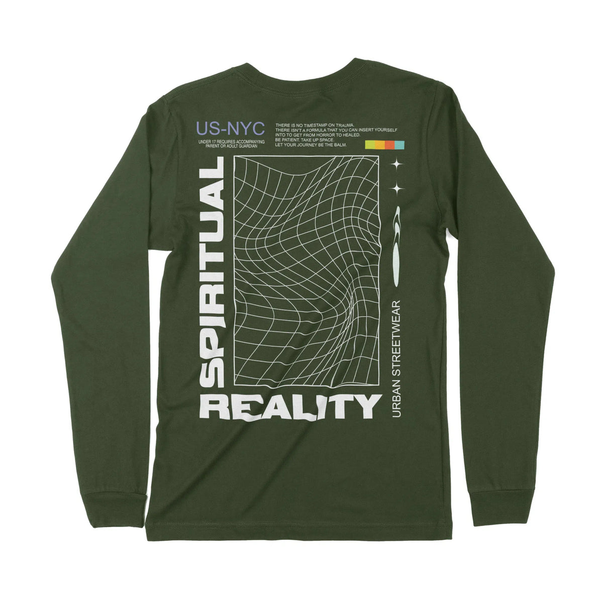 Spiritual Reality | Back Print | Long-Sleeve T-Shirt | Premium Quality Chroma Clothing