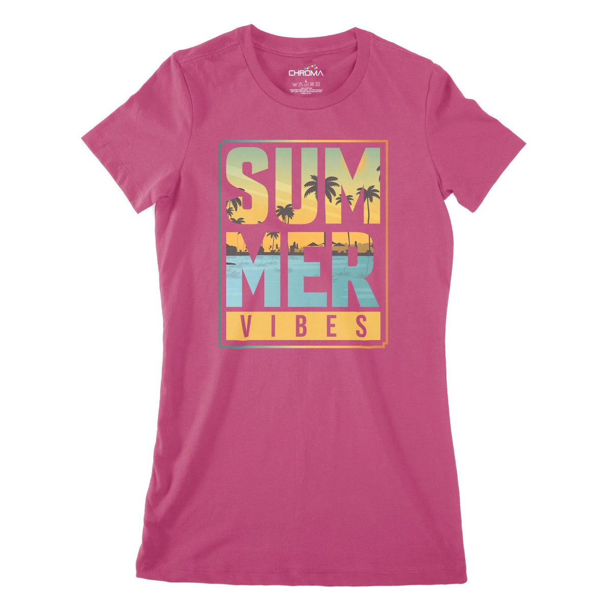 Summer Vibes Women's Classic Fitted T-Shirt Chroma Clothing