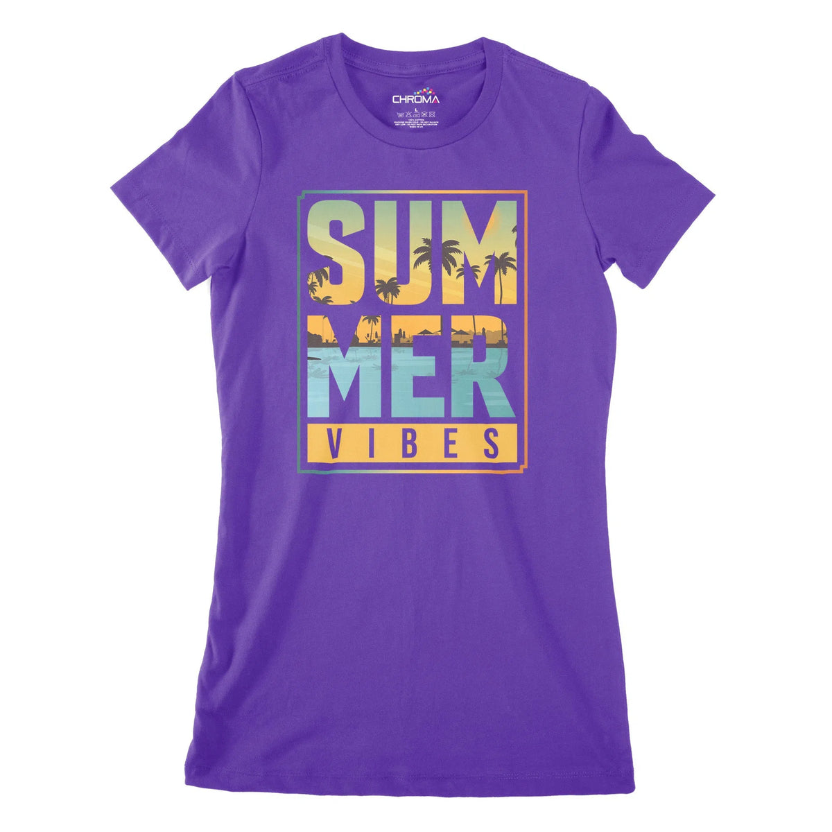 Summer Vibes Women's Classic Fitted T-Shirt Chroma Clothing