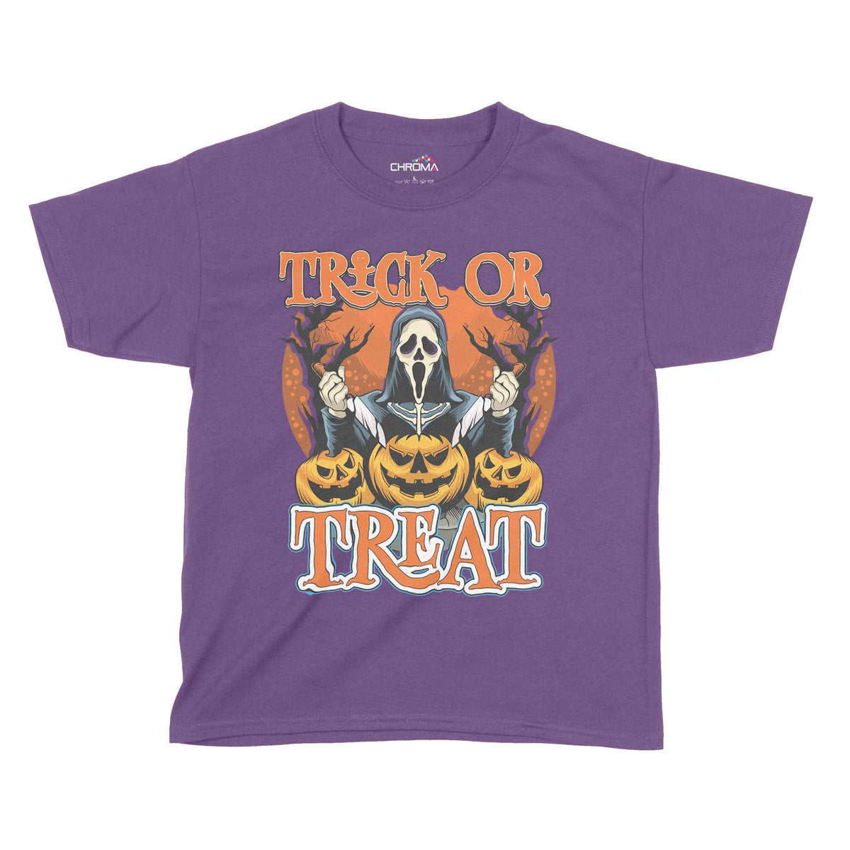 Trick Or Treat Halloween Kids T-Shirt | Premium Halloween Clothing Chroma Clothing