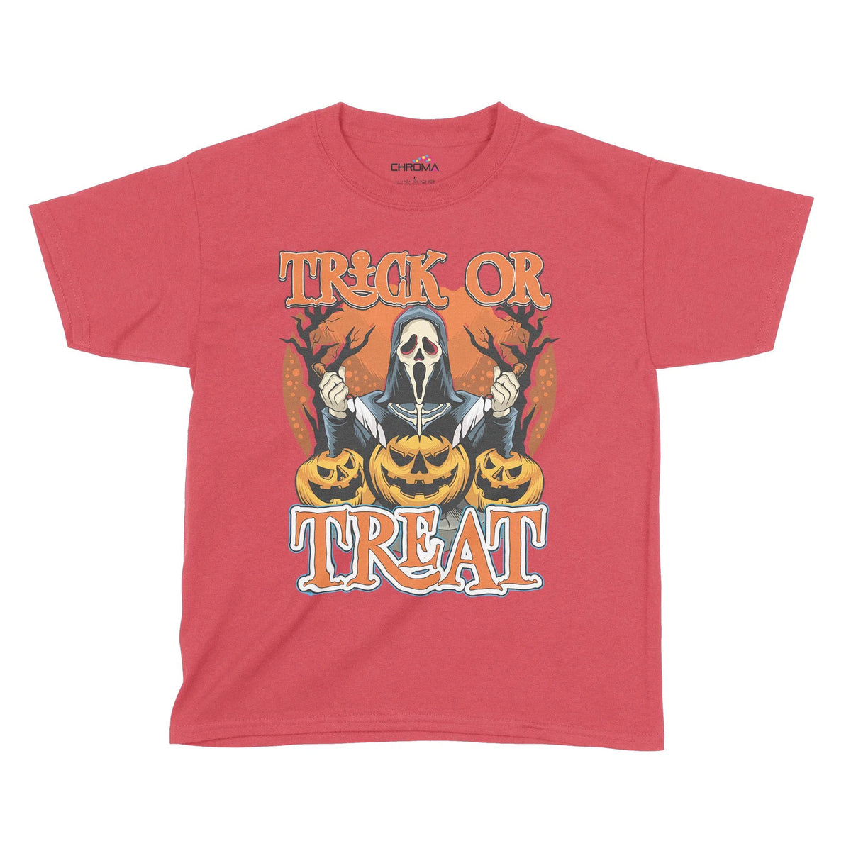 Trick Or Treat Halloween Kids T-Shirt | Premium Halloween Clothing Chroma Clothing