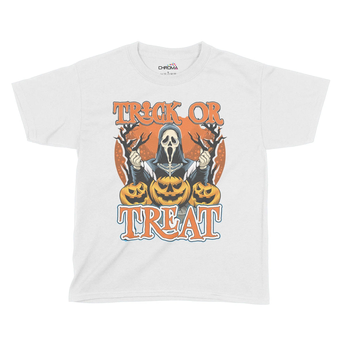 Trick Or Treat Halloween Kids T-Shirt | Premium Halloween Clothing Chroma Clothing