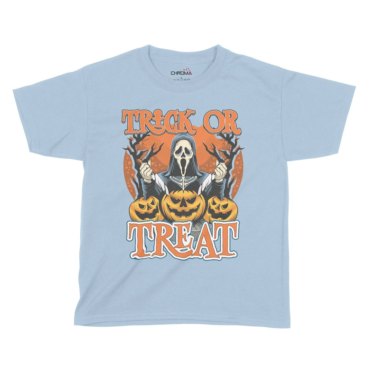 Trick Or Treat Halloween Kids T-Shirt | Premium Halloween Clothing Chroma Clothing