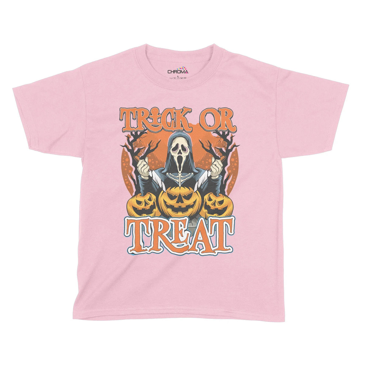 Trick Or Treat Halloween Kids T-Shirt | Premium Halloween Clothing Chroma Clothing