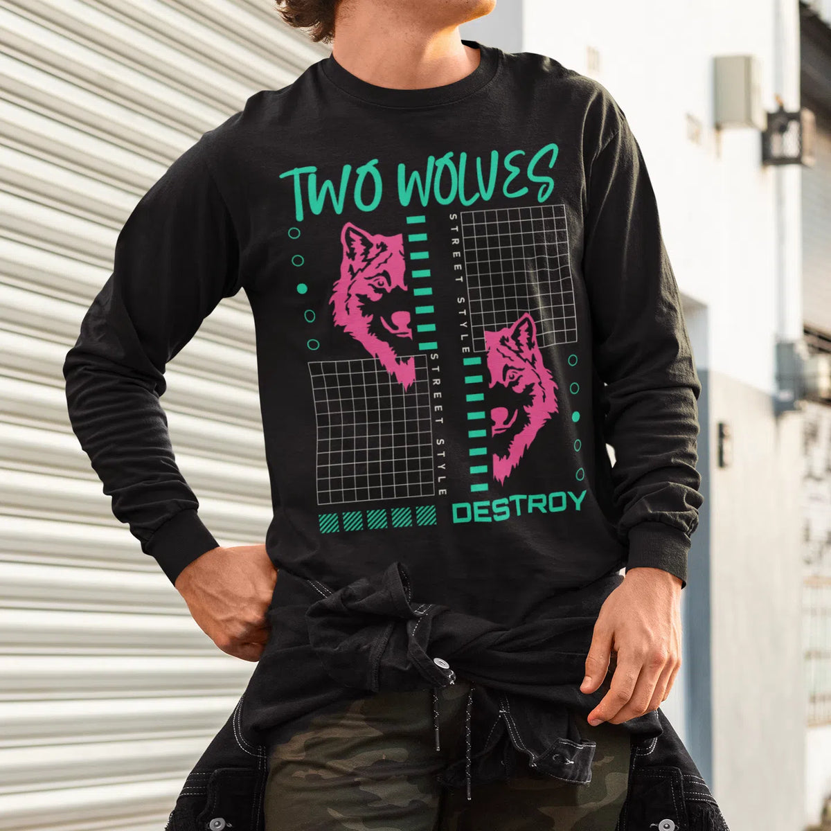 TWO WOLVES | Long-Sleeve T-Shirt | Premium Quality Streetwear