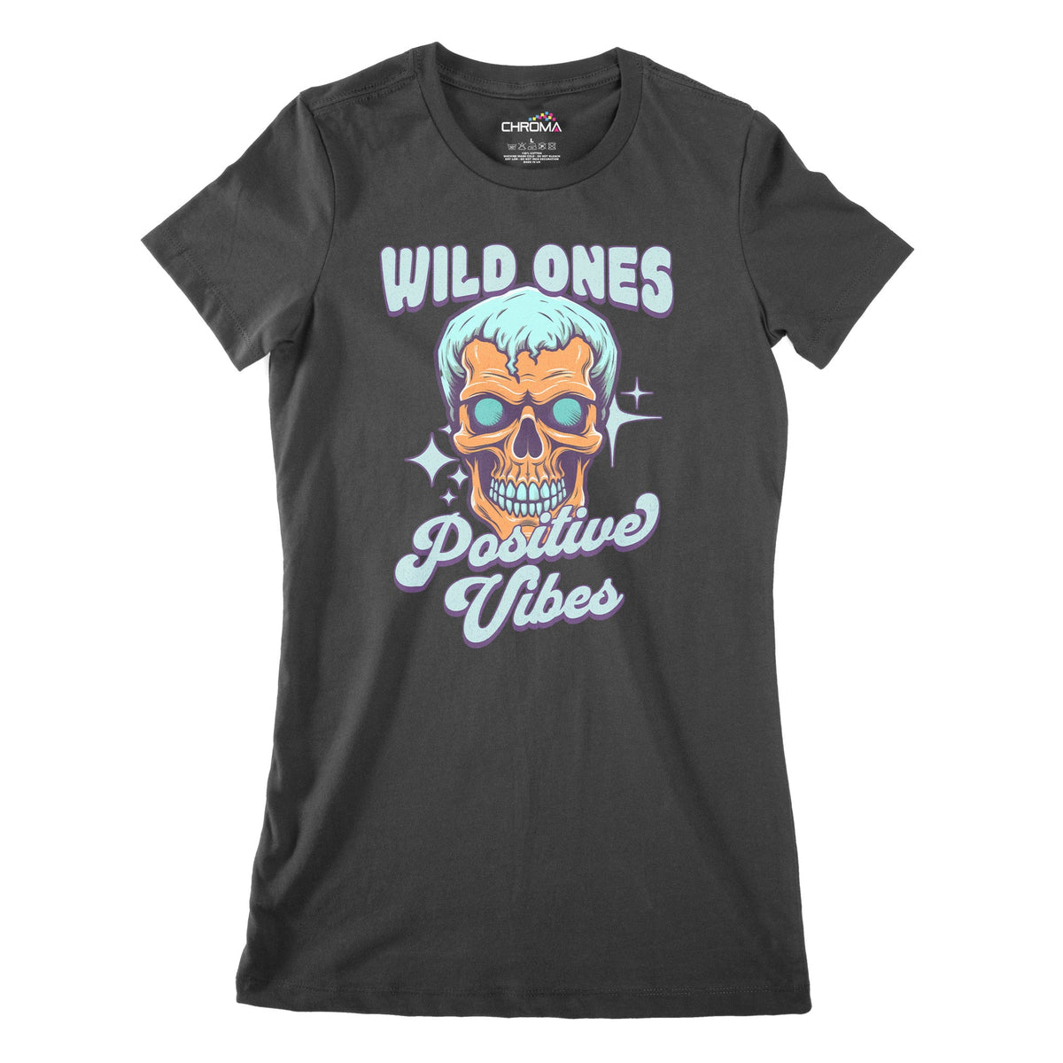 Wild Ones Positive Vibes Women's Classic Fitted T-Shirt Chroma Clothing
