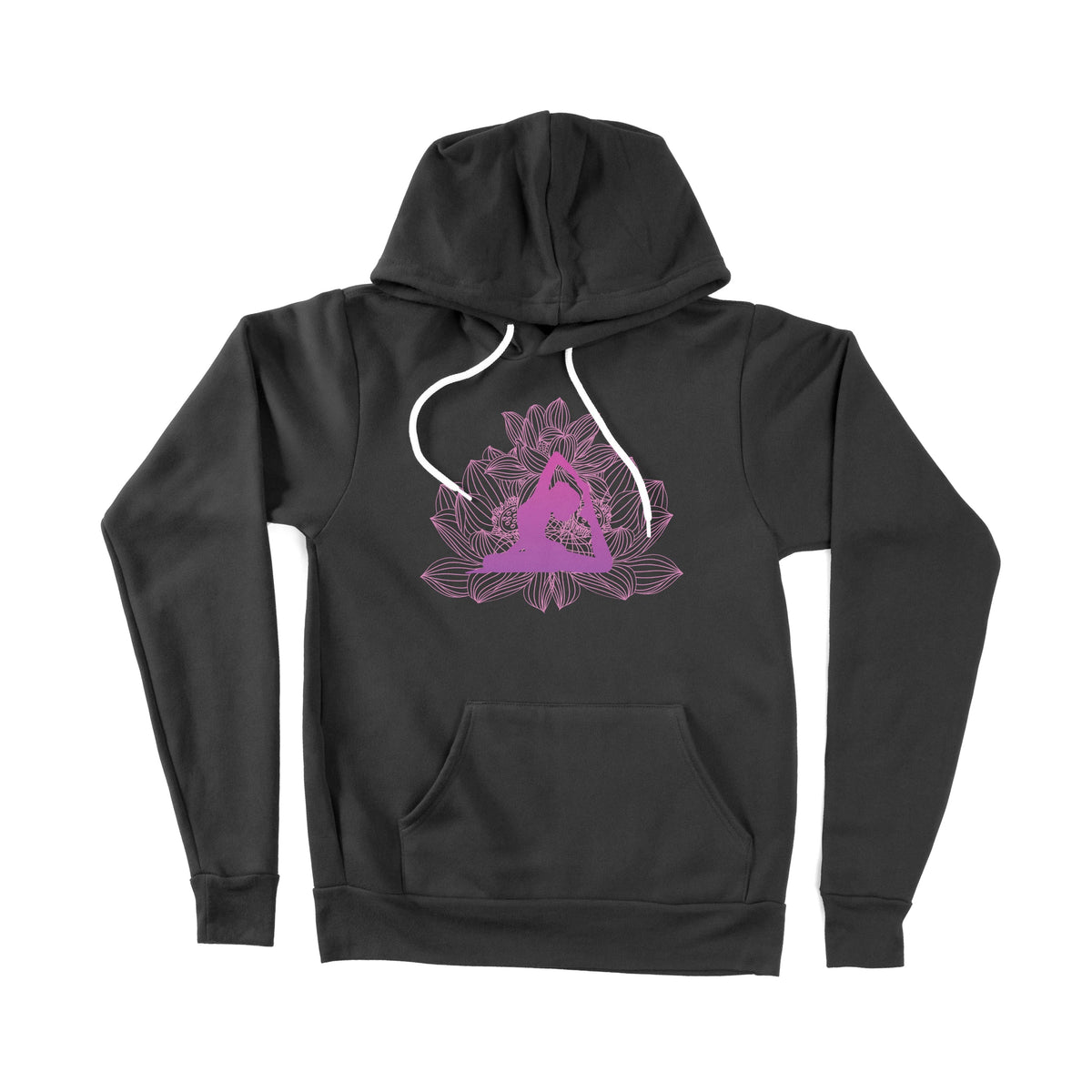 Yoga Asana Pink Lotus Unisex Adult Pullover Hoodie Chroma Clothing