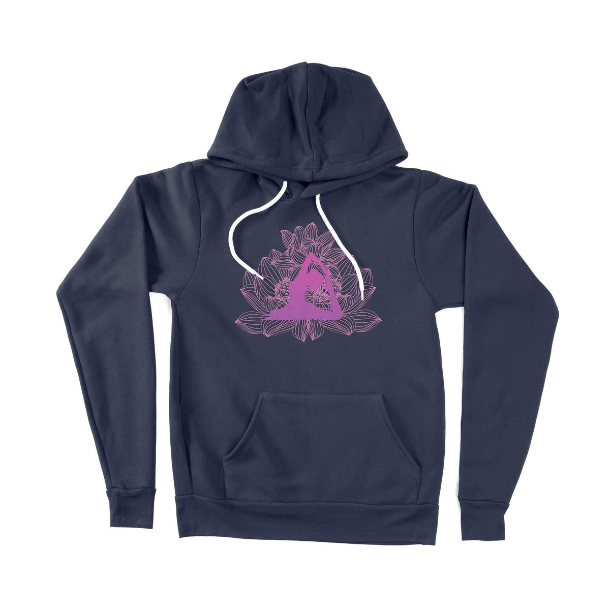 Yoga Asana Pink Lotus Unisex Adult Pullover Hoodie Chroma Clothing